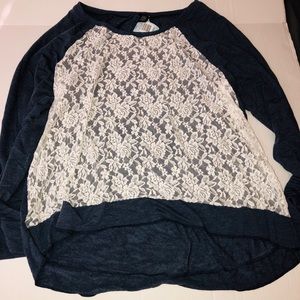 Torrid High Low Lace Sweatshirt BNWT